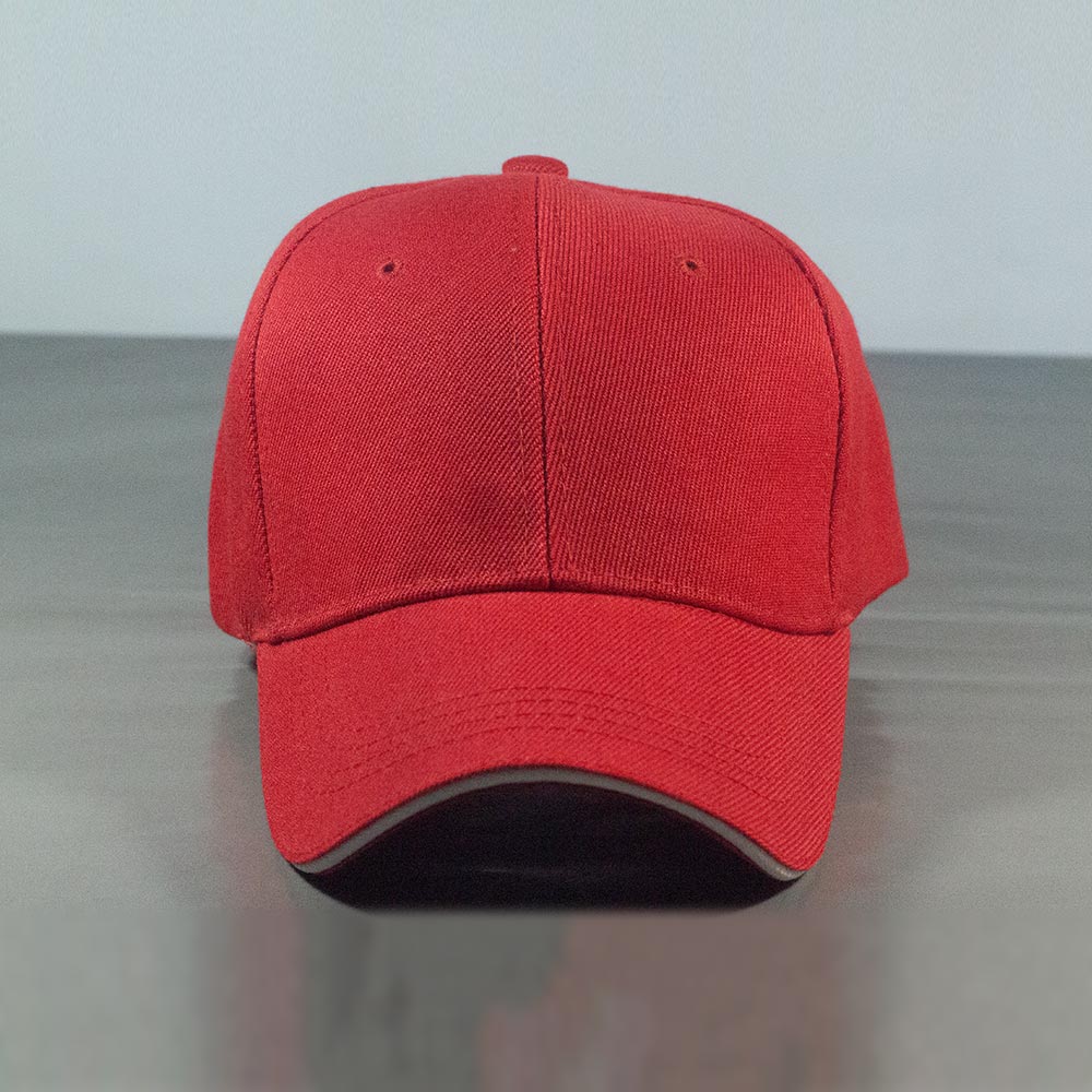 Wings Red Plain Caps for Men CP-209