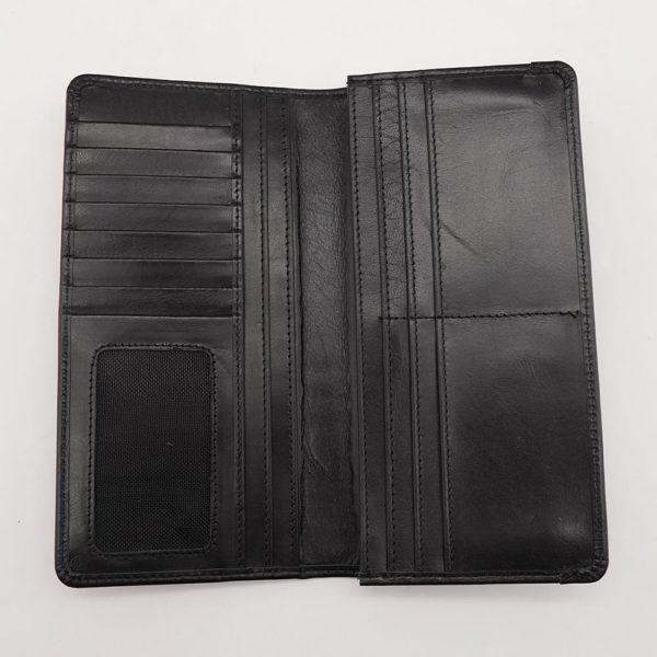 Long Black Leather Wallet op1