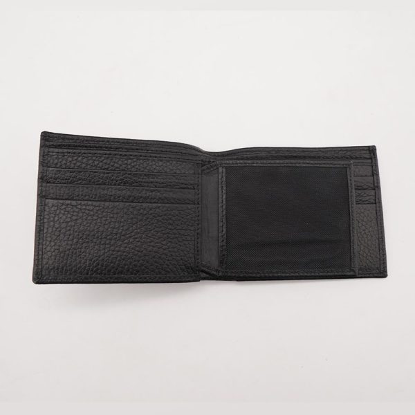 Texture Black Leather Wallet op1