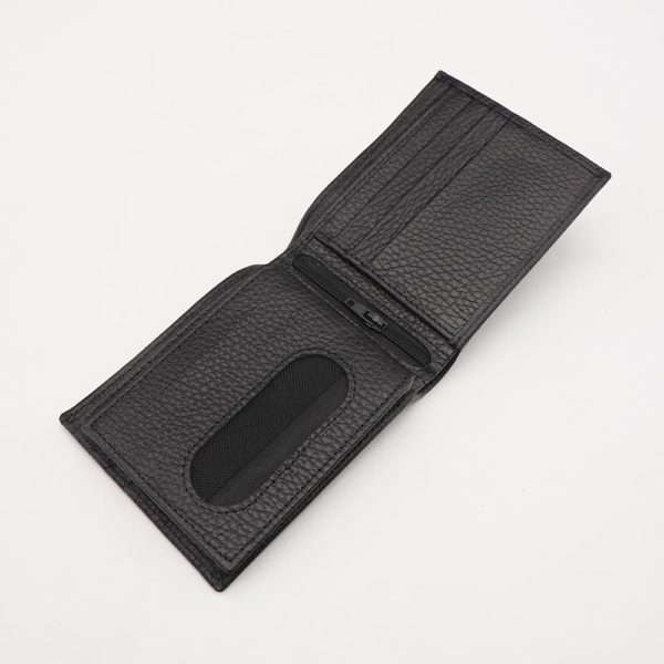 Texture Black Leather Wallet op3