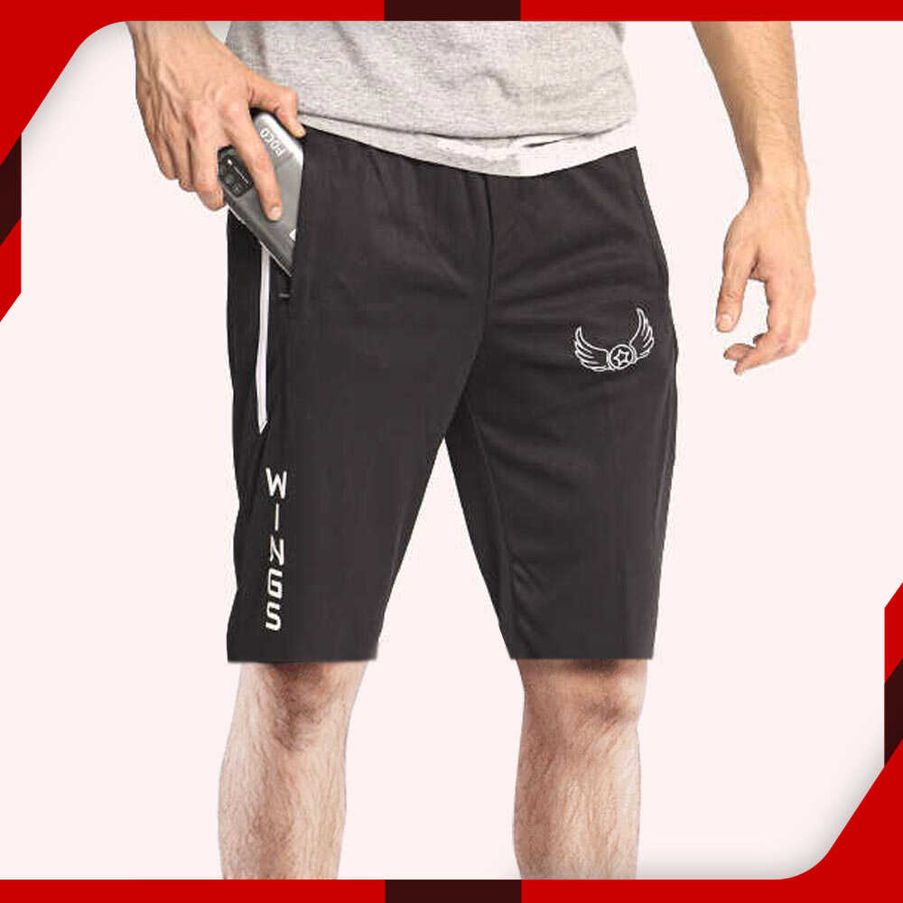 Sports Shorts for men Zipper Black 
