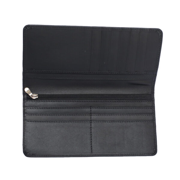 Long Black Leather Wallet main 02