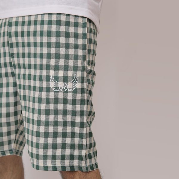 Green White Cotton Shorts 3