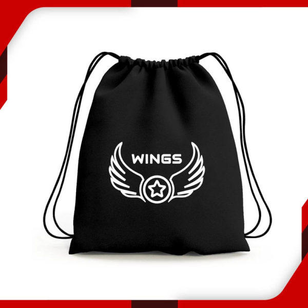Wings Carry Black Embroidery Bag min