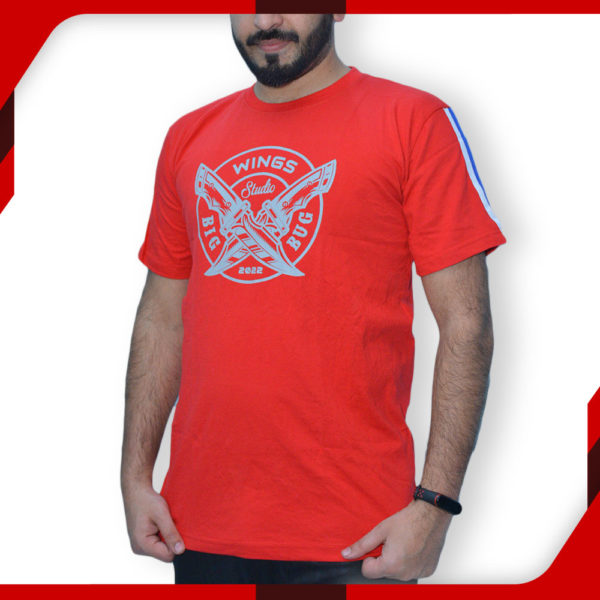 Wings Red Graphic T Shirt for Men Dagger 001