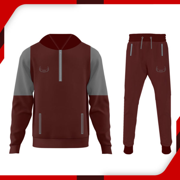 WINGS Tracksuit Charcoal Maroon