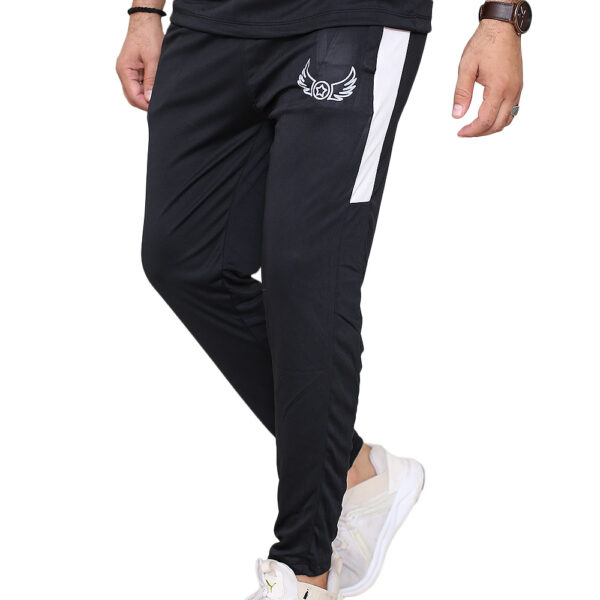 Black Panel Sports Trouser for Men 01