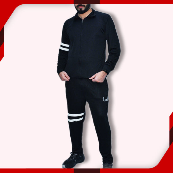 WINGS Black Sports Tracksuit for Men 01