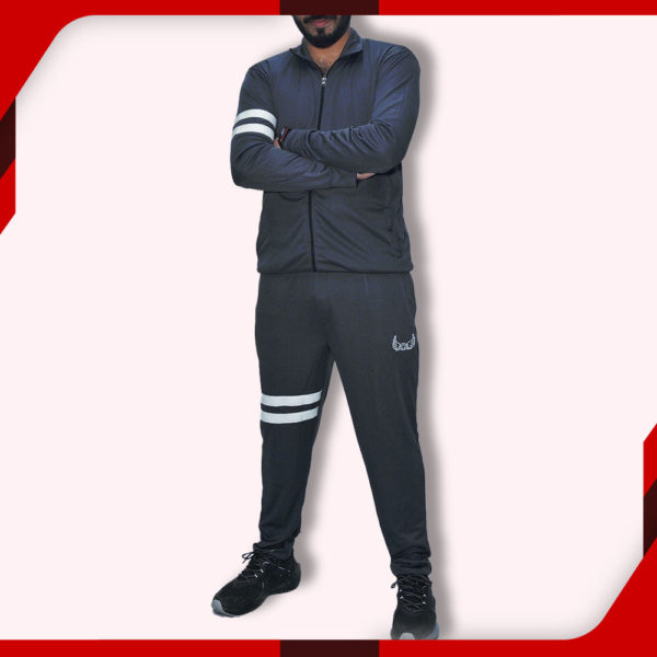 WINGS Charcoal Sports Tracksuit for Men main 01