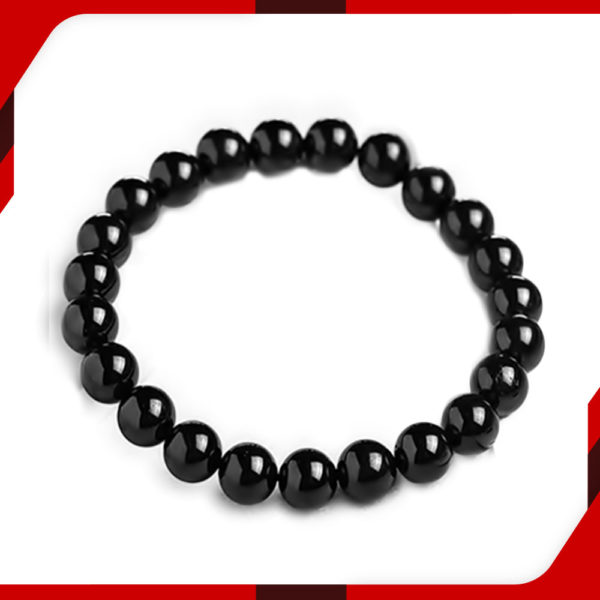 Black Beads Bracelet for Men M 01