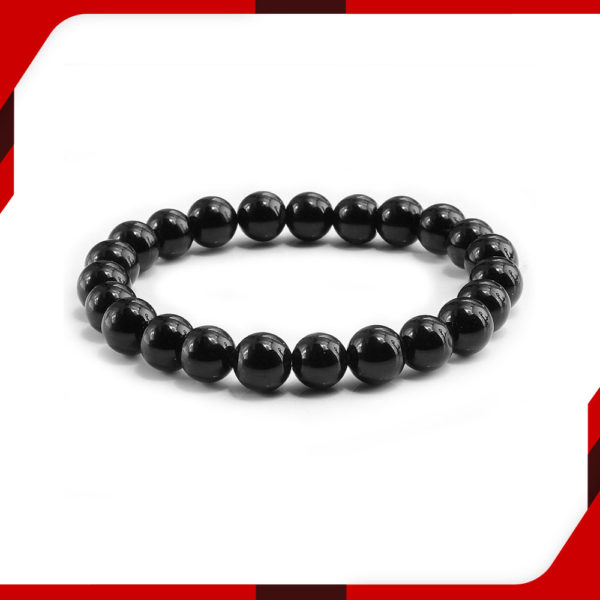 Black Beads Bracelet for Men S 01
