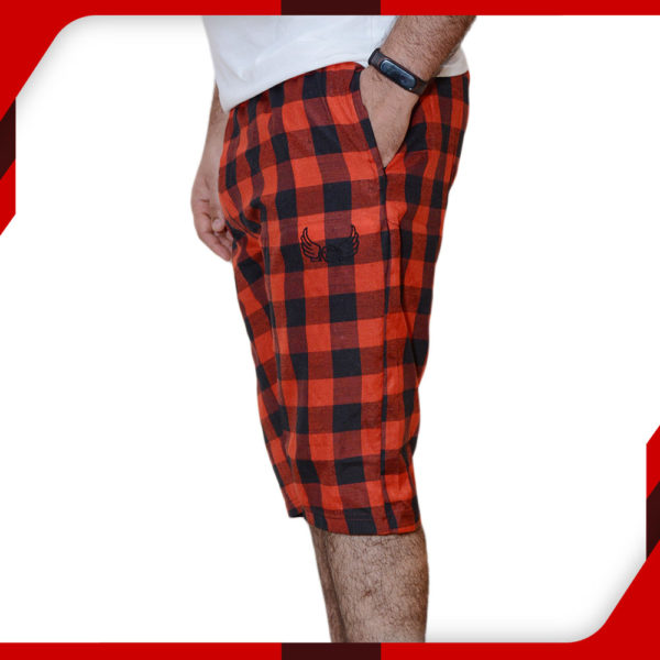 Red Cotton Shorts For Men 03