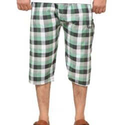 Green Cotton Shorts For Men