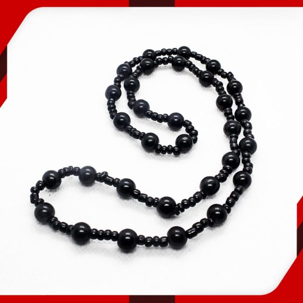 Black Beads Necklace for men 03 1