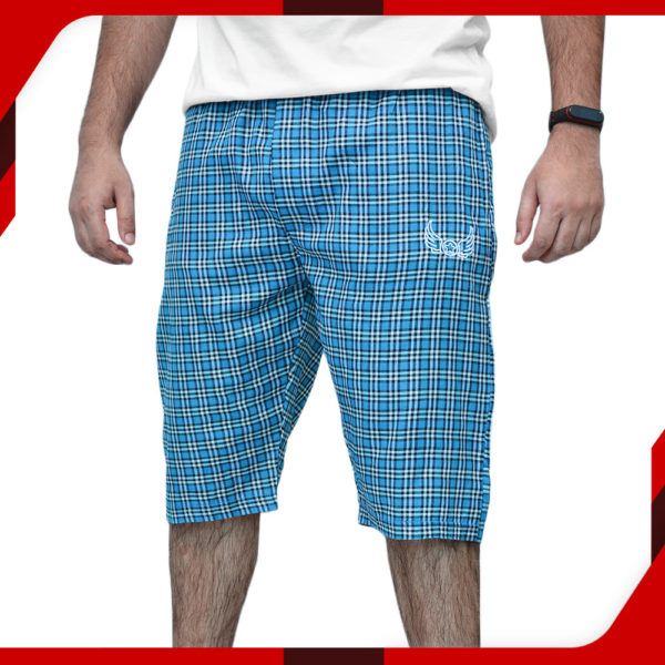 Cross Blue Cotton Shorts For Men 01