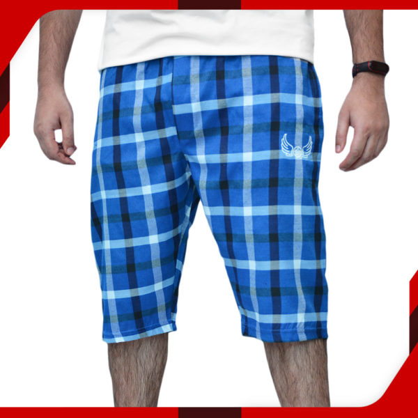 Royal Blue Cotton Shorts For Men 01