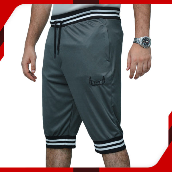 Charcoal Stripe Sports Shorts for Men 001