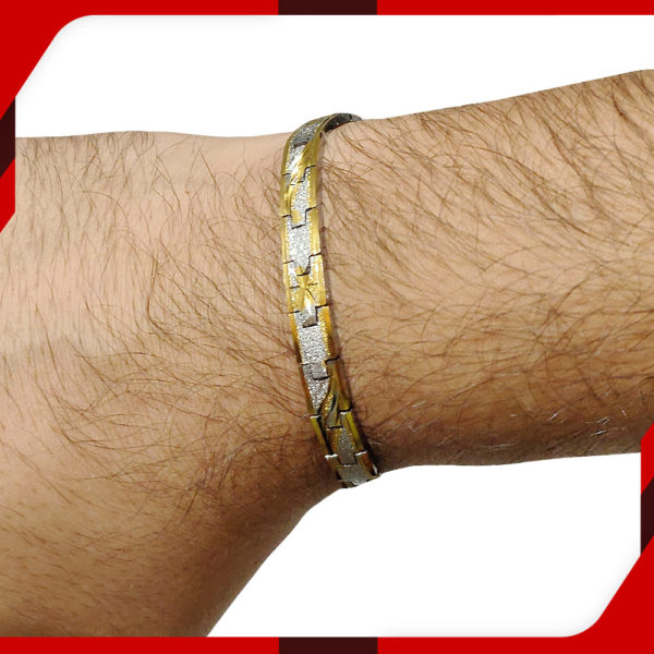 Gold Silver Stainless Steel Bracelet for Men 01