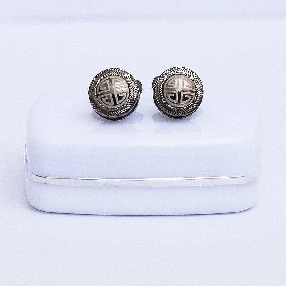 Black Ring Cufflinks for Men 01