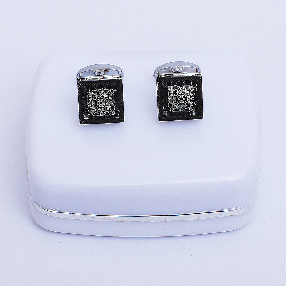 Black Square Cufflinks for Men 01