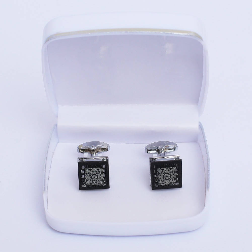 Black Square Cufflinks for Men 02