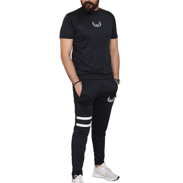 Black Stripe Active Tracksuits for Men 01