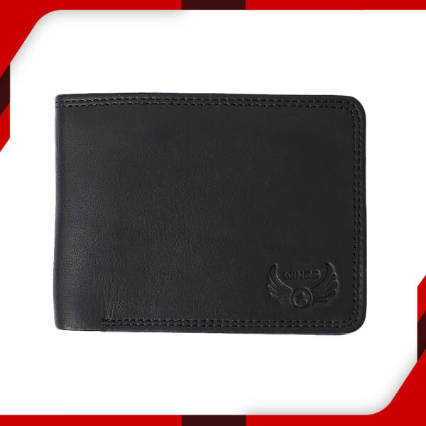 Sparkling Black Duo Line Leather Wallets for Men 01