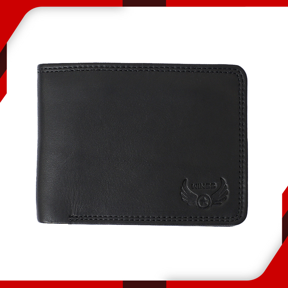 Sparkling Black Duo Line Leather Wallets for Men 01