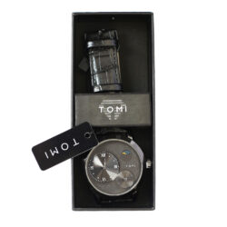 Men's Stainless Steel Watch - Black Double Dial