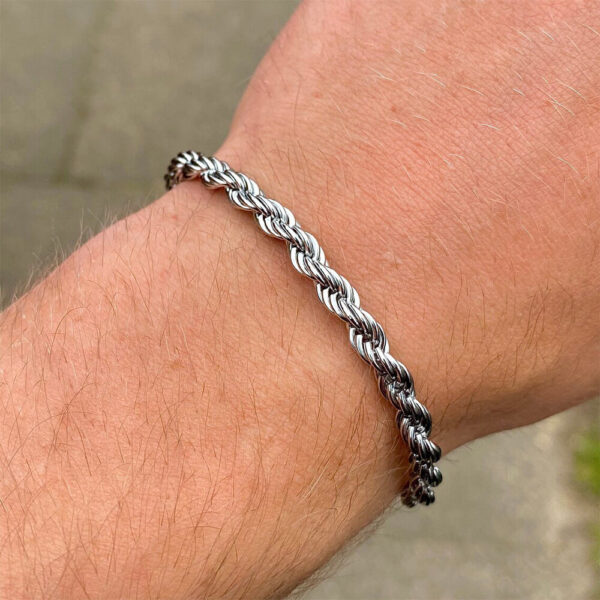 Silver Rope Bracelet for Men 02