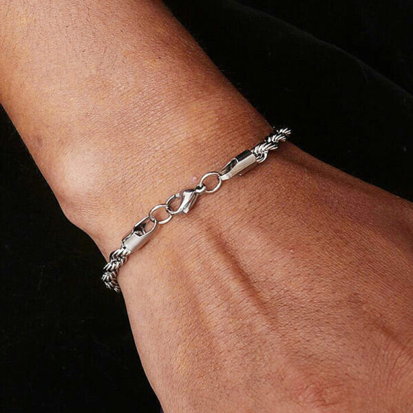 Silver Rope Bracelet for Men 03