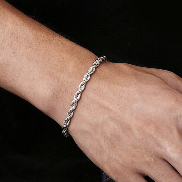 Silver Rope Bracelet for Men 04