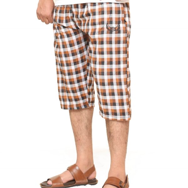Decent Brown Cotton Shorts For Men