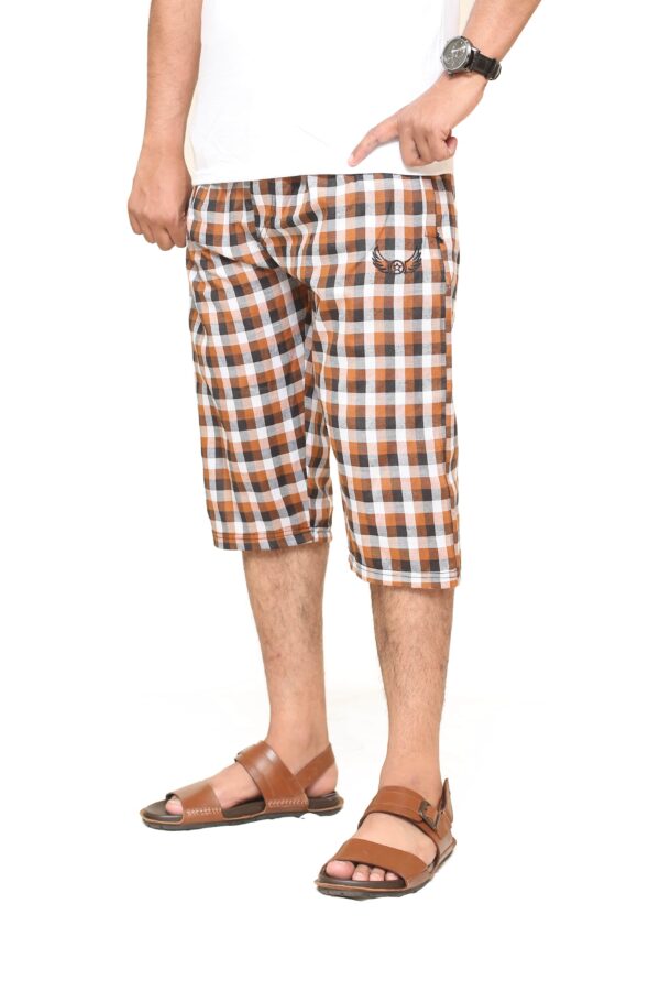 Decent Brown Cotton Shorts For Men