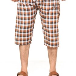 Decent Brown Cotton Shorts For Men