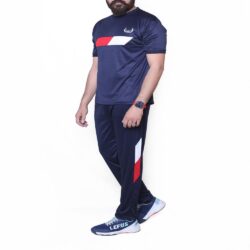 Blue with white Red stripe Active Tracksuit with Trousers