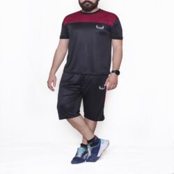 Maroon Black Sports Shorts for Men