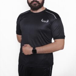 Black with White lining Sports Tshirt