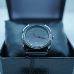 Men's Stainless Steel Watch - Square Dial